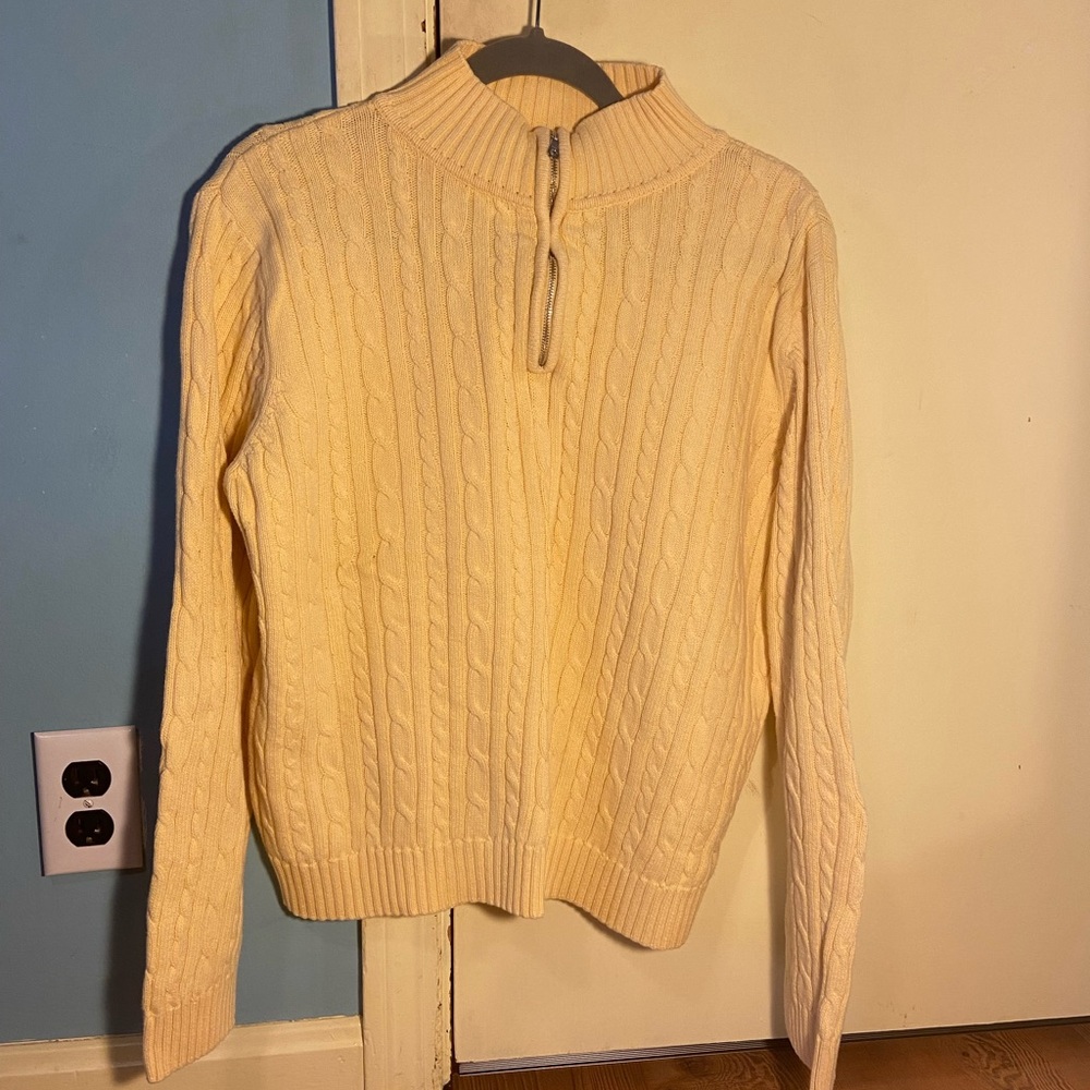 Croft&Barrow Yellow Knitted Quarter-Zip Sweater